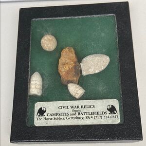 Box of Civil War relics from Gettysburg museum shop